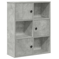 Produktbild för Bokhylla betonggrå 60x24x76,5 cm konstruerat trä