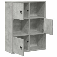 Produktbild för Bokhylla betonggrå 60x24x76,5 cm konstruerat trä