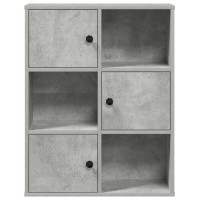 Produktbild för Bokhylla betonggrå 60x24x76,5 cm konstruerat trä