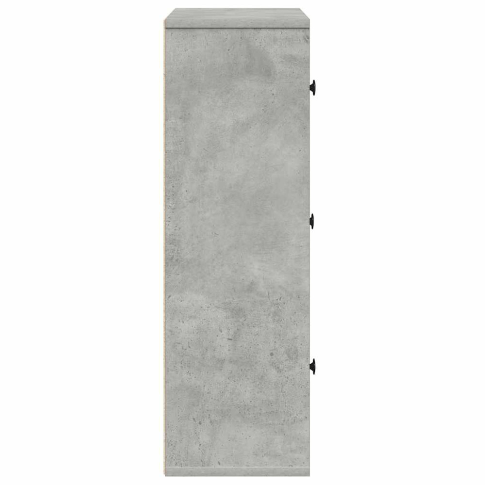 Produktbild för Bokhylla betonggrå 60x24x76,5 cm konstruerat trä