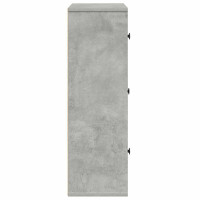 Produktbild för Bokhylla betonggrå 60x24x76,5 cm konstruerat trä