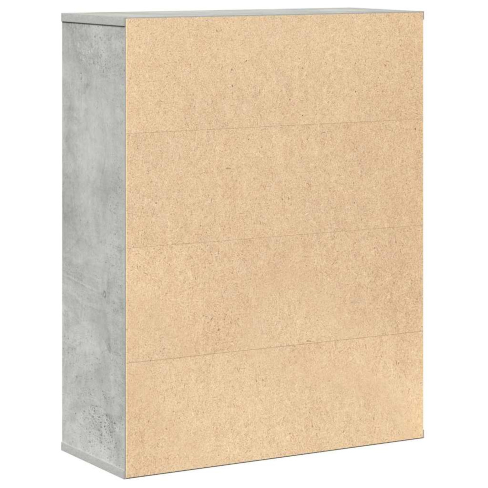 Produktbild för Bokhylla betonggrå 60x24x76,5 cm konstruerat trä
