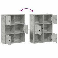Produktbild för Bokhylla betonggrå 60x24x76,5 cm konstruerat trä