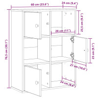 Produktbild för Bokhylla åldrat trä 60x24x76,5 cm konstruerat trä