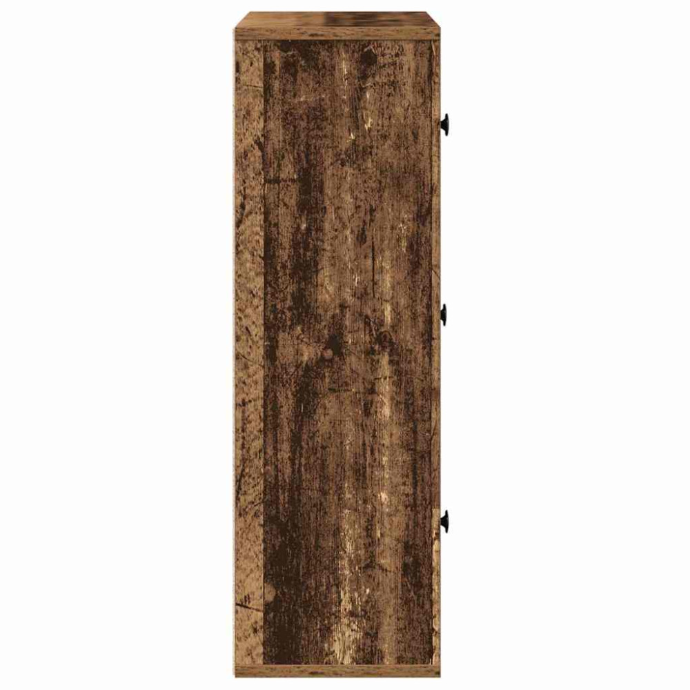 Produktbild för Bokhylla åldrat trä 60x24x76,5 cm konstruerat trä