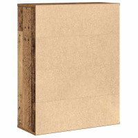 Produktbild för Bokhylla åldrat trä 60x24x76,5 cm konstruerat trä
