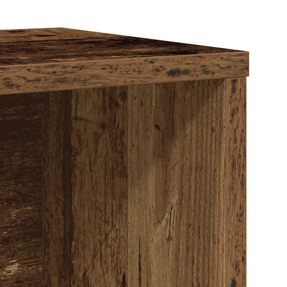 Produktbild för Bokhylla åldrat trä 60x24x76,5 cm konstruerat trä