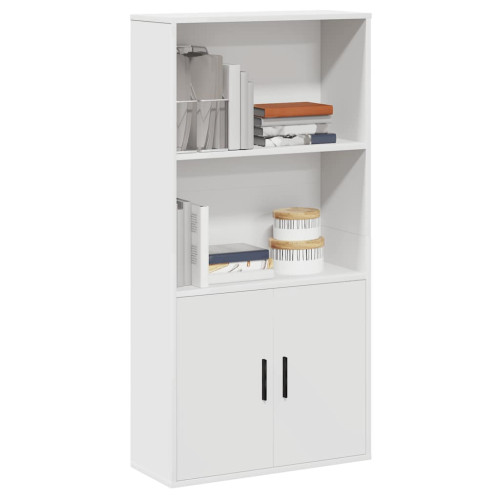vidaXL Bokhylla vit 60x24x120 cm konstruerat trä