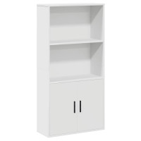 Produktbild för Bokhylla vit 60x24x120 cm konstruerat trä