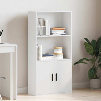Produktbild för Bokhylla vit 60x24x120 cm konstruerat trä