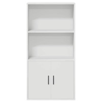 Produktbild för Bokhylla vit 60x24x120 cm konstruerat trä