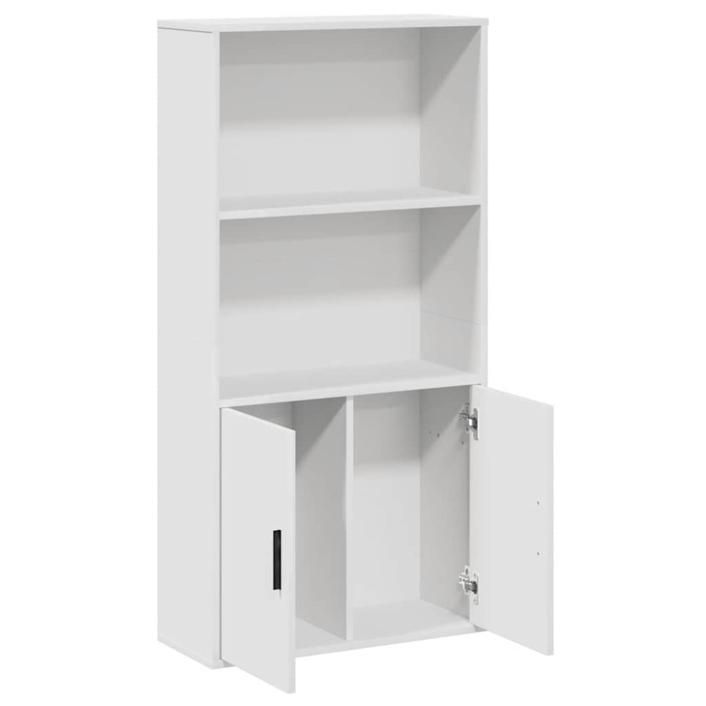 Produktbild för Bokhylla vit 60x24x120 cm konstruerat trä
