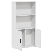Produktbild för Bokhylla vit 60x24x120 cm konstruerat trä