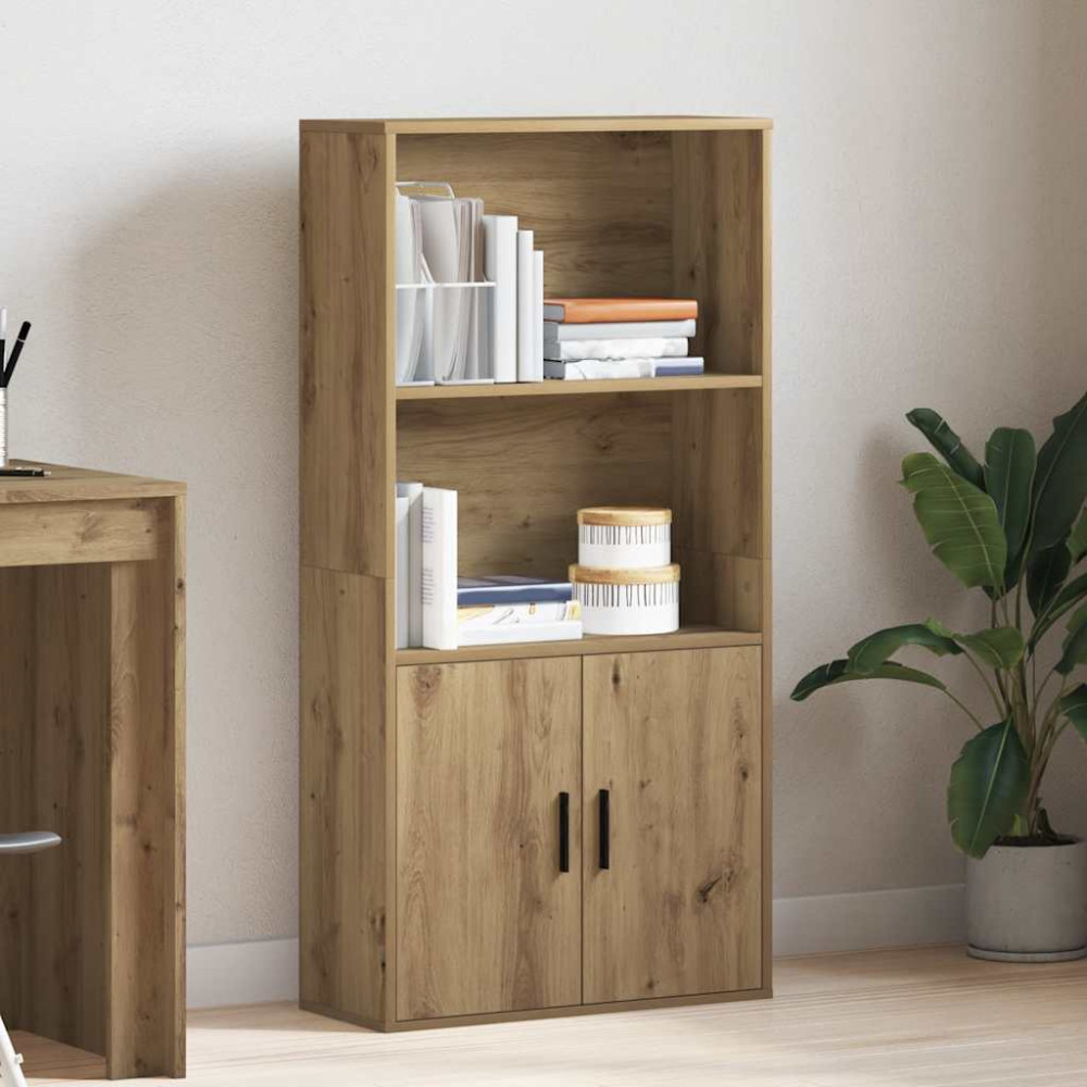Produktbild för Bokhylla ek 60x24x120 cm konstruerat trä