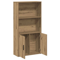 Produktbild för Bokhylla ek 60x24x120 cm konstruerat trä