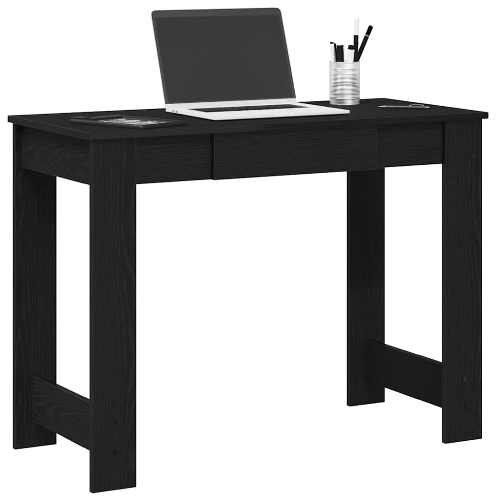 Produktbild för Skrivbord svart 100x45x75 cm konstruerat trä