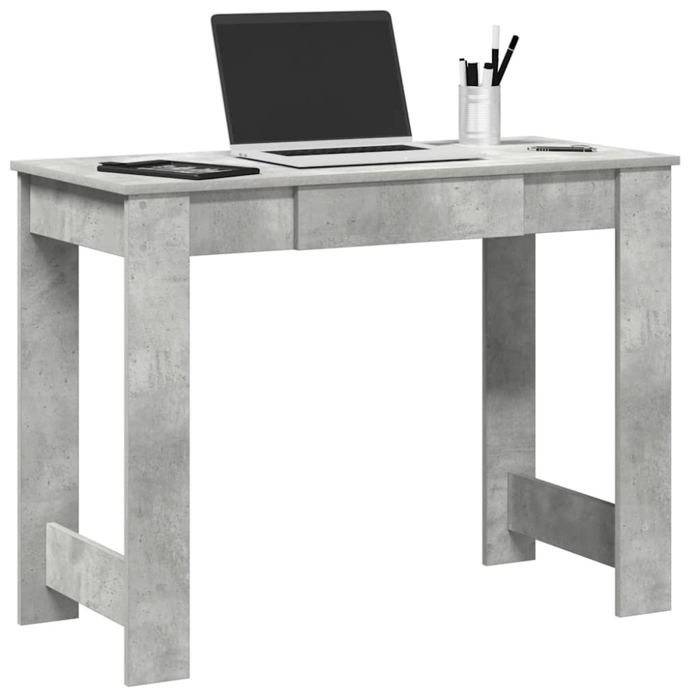 Produktbild för Skrivbord betonggrå 100x45x75 cm konstruerat trä