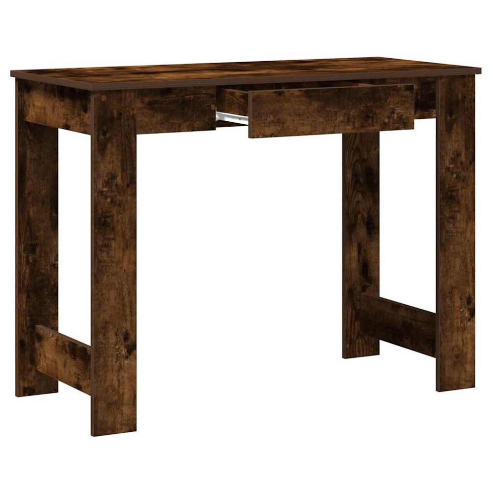 Produktbild för Skrivbord rökfärgad ek 100x45x75 cm konstruerat trä