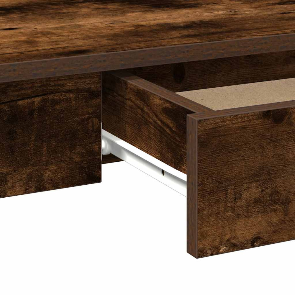 Produktbild för Skrivbord rökfärgad ek 100x45x75 cm konstruerat trä