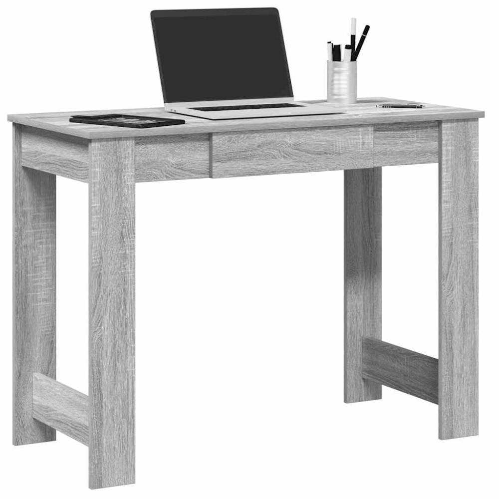Produktbild för Skrivbord grå sonoma 100x45x75 cm konstruerat trä