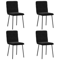 Produktbild för Matstolar 4 st svart sammet