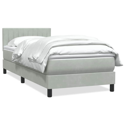 vidaXL Ramsäng med madrass ljusgrå 80x210 cm sammet
