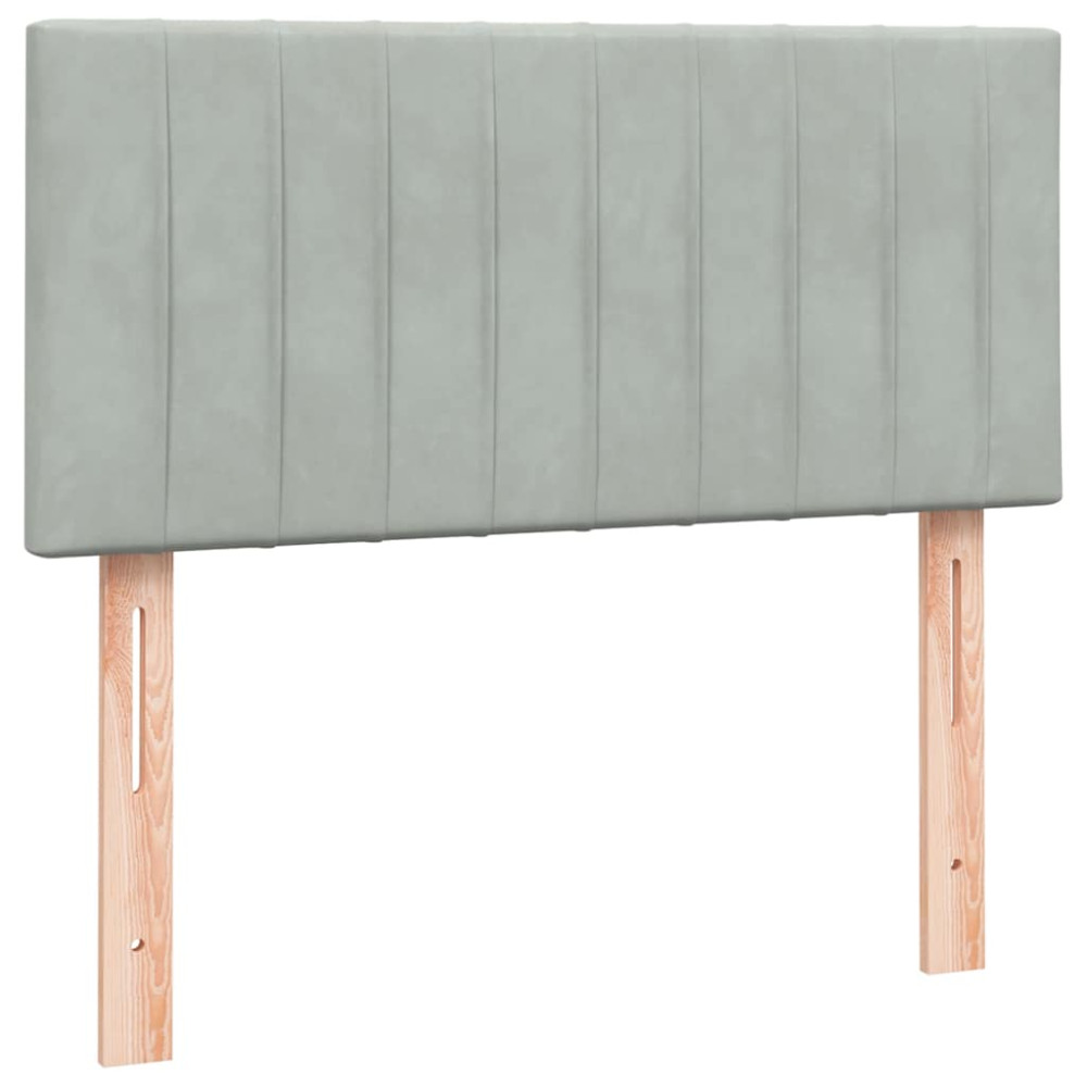 Produktbild för Ramsäng med madrass ljusgrå 80x210 cm sammet