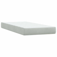 Produktbild för Ramsäng med madrass ljusgrå 80x210 cm sammet