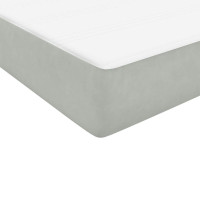 Produktbild för Ramsäng med madrass ljusgrå 80x210 cm sammet