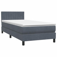Produktbild för Ramsäng med madrass mörkgrå 80x210 cm sammet
