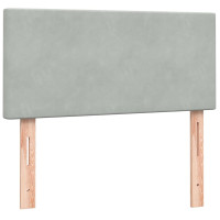 Produktbild för Resårsäng med madrass och LED ljusgrå 80x210 cm sammet