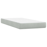 Produktbild för Resårsäng med madrass och LED ljusgrå 80x210 cm sammet