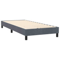 Produktbild för Resårsäng med madrass och LED mörkgrå 80x210 cm sammet