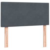Produktbild för Resårsäng med madrass och LED mörkgrå 80x210 cm sammet