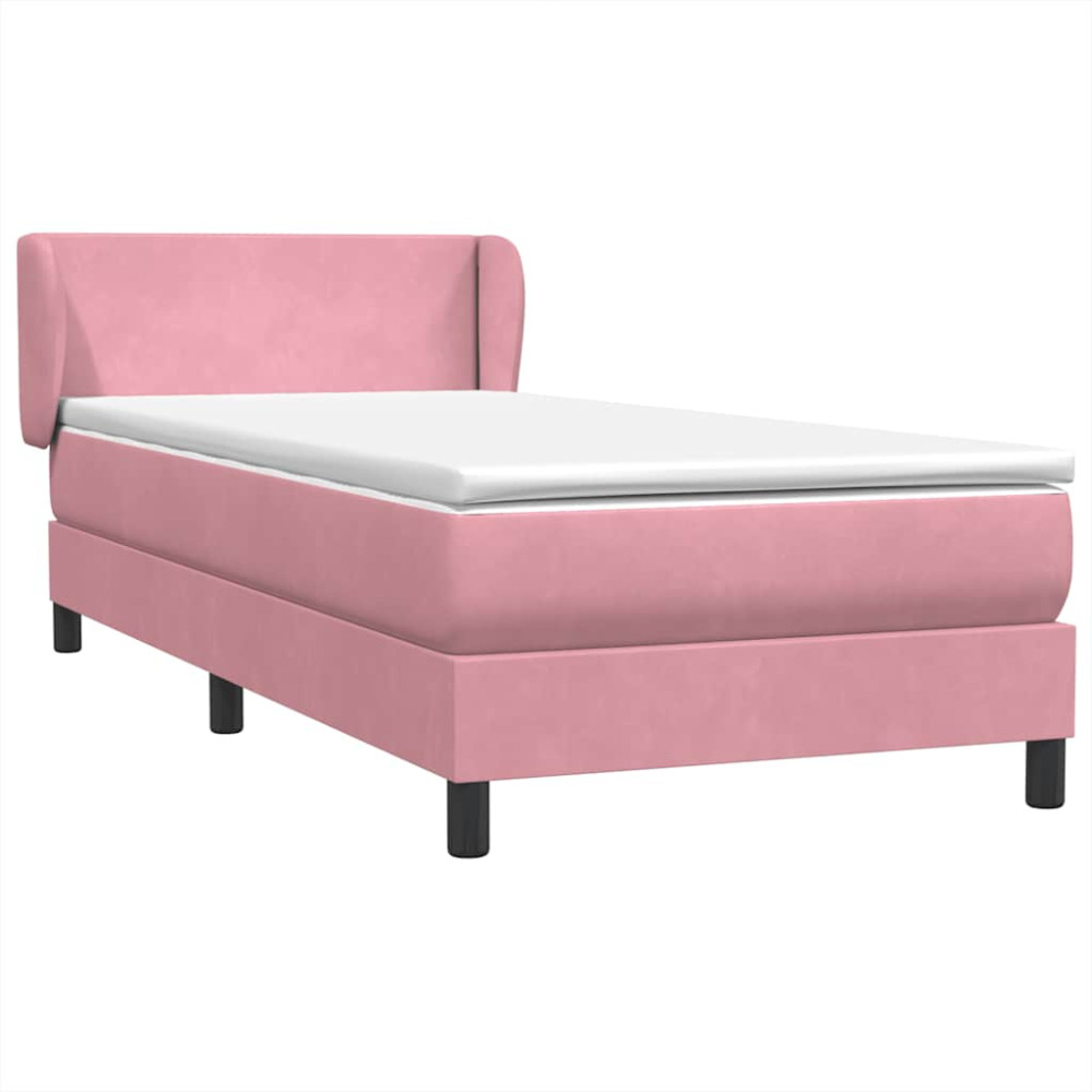 Produktbild för Ramsäng med madrass rosa 80x220 cm sammet
