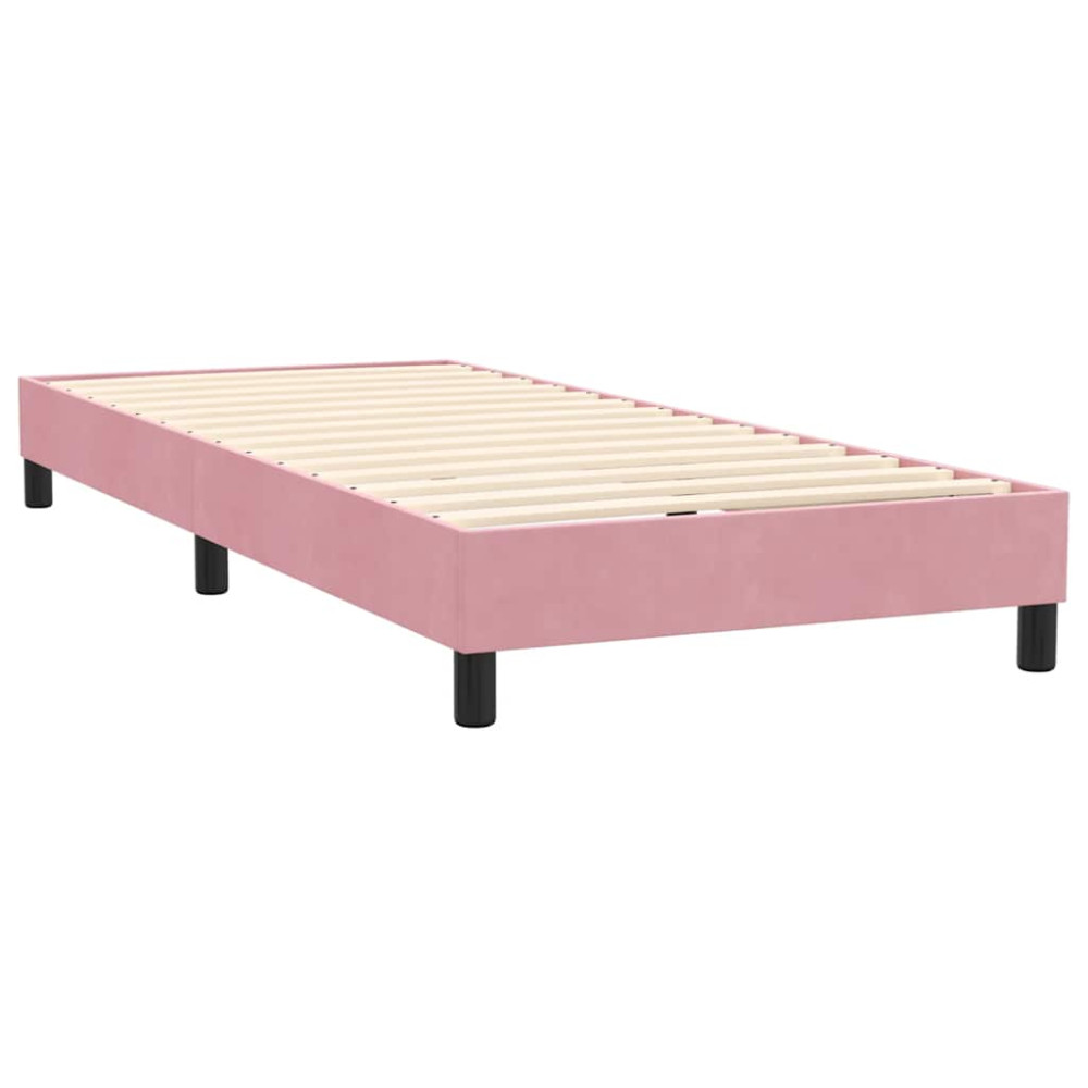 Produktbild för Ramsäng med madrass rosa 80x220 cm sammet