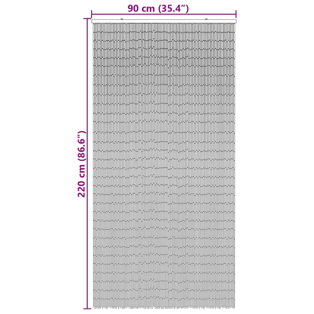 Produktbild för Insektsdörrgardin palmtryck 90x220 cm bambu