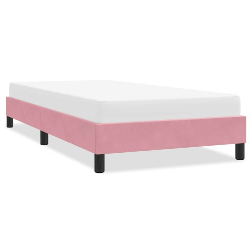vidaXL sängram utan madrass rosa 100x210 cm sammet - Sängar & Sängramar