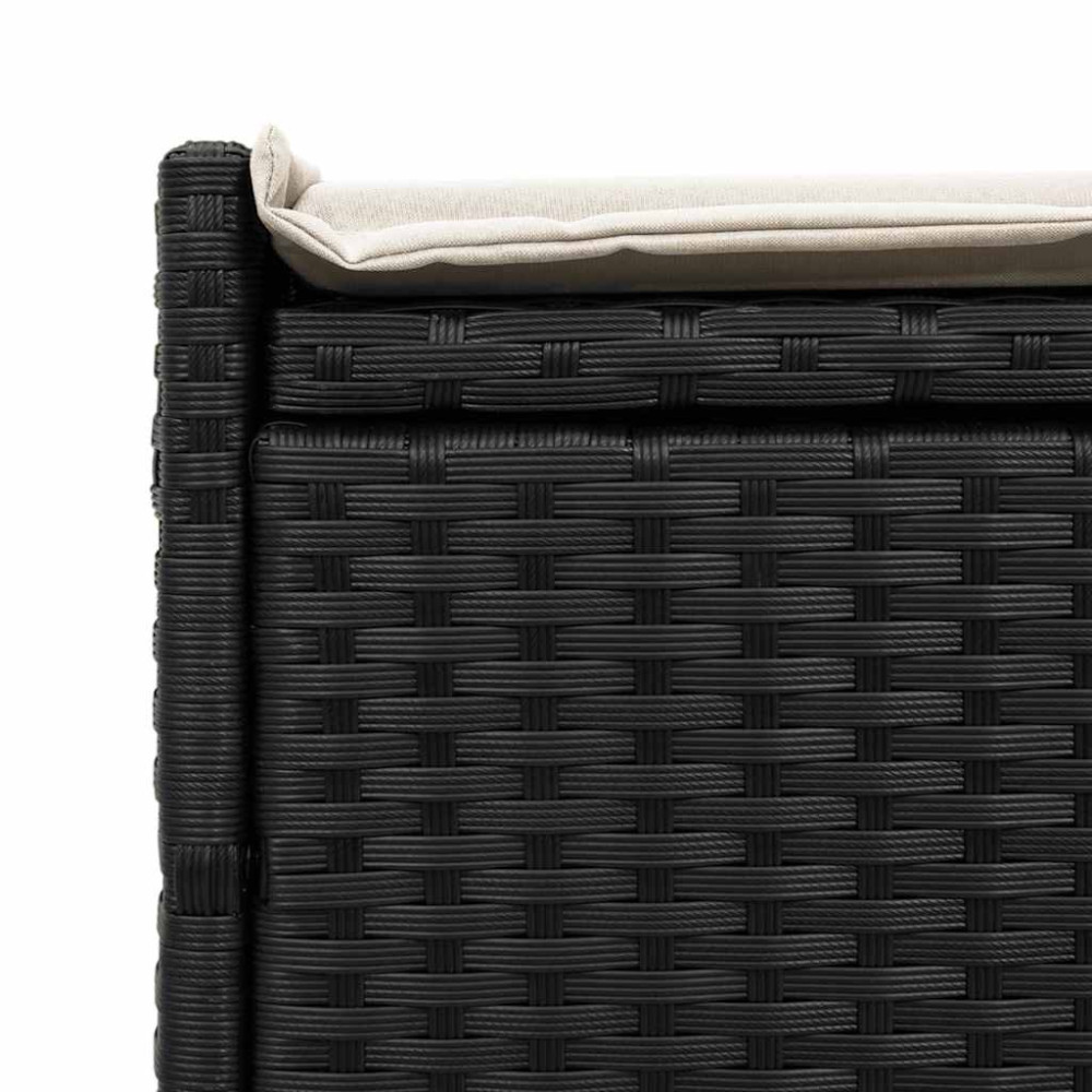 Produktbild för Förvaringsbänk för utomhusbruk dyna svart 100 cm konstrotting