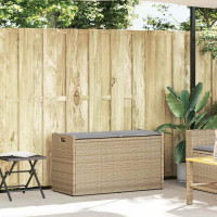 Produktbild för Förvaringsbänk för utomhusbruk dyna beige 100 cm konstrotting