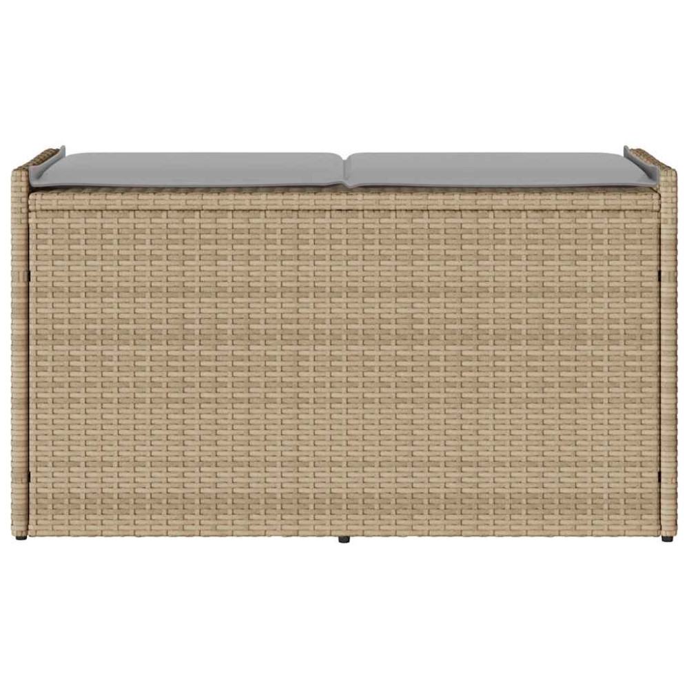 Produktbild för Förvaringsbänk för utomhusbruk dyna beige 100 cm konstrotting