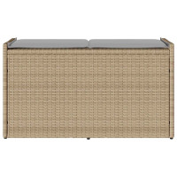 Produktbild för Förvaringsbänk för utomhusbruk dyna beige 100 cm konstrotting