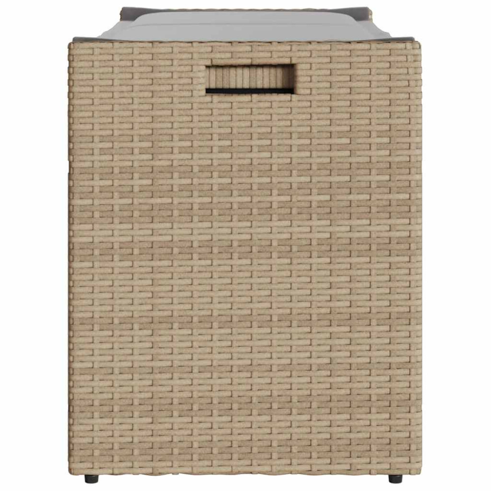 Produktbild för Förvaringsbänk för utomhusbruk dyna beige 100 cm konstrotting