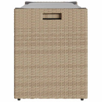 Produktbild för Förvaringsbänk för utomhusbruk dyna beige 100 cm konstrotting