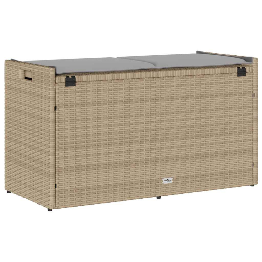 Produktbild för Förvaringsbänk för utomhusbruk dyna beige 100 cm konstrotting