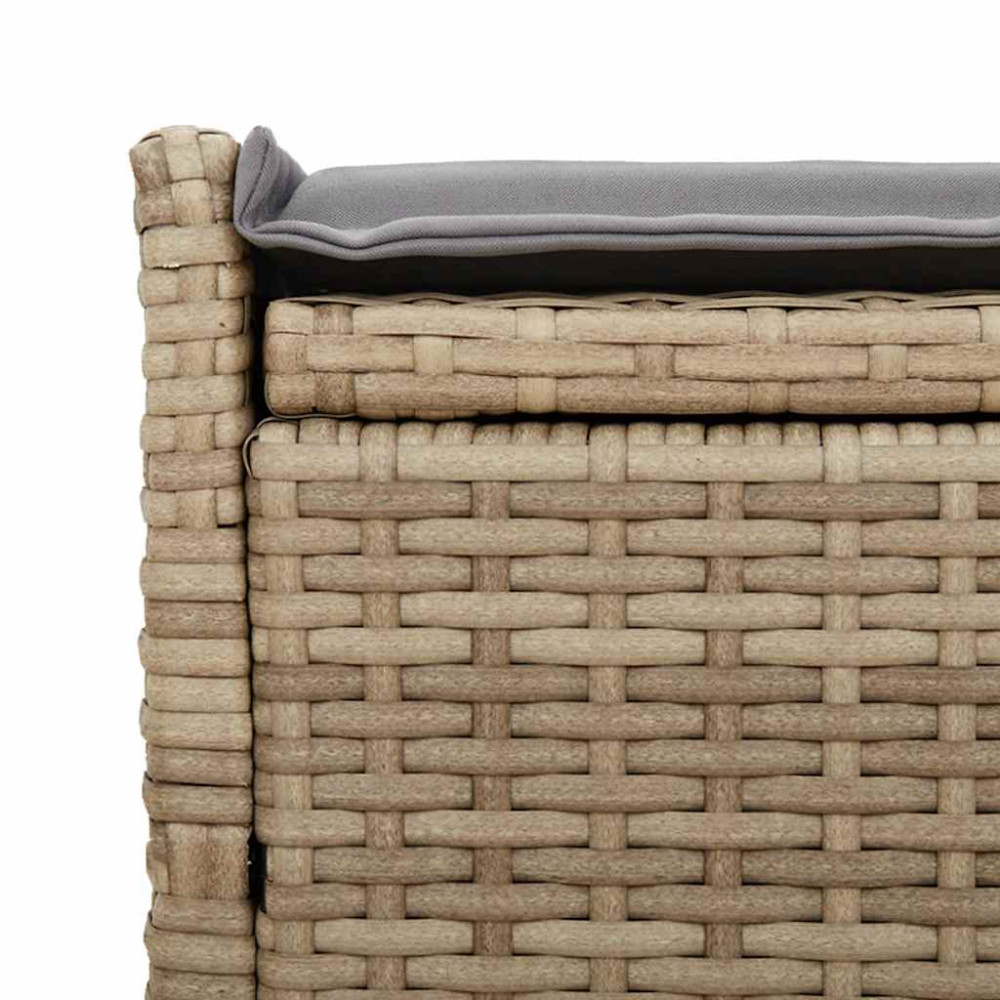 Produktbild för Förvaringsbänk för utomhusbruk dyna beige 100 cm konstrotting