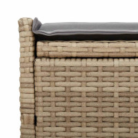 Produktbild för Förvaringsbänk för utomhusbruk dyna beige 100 cm konstrotting