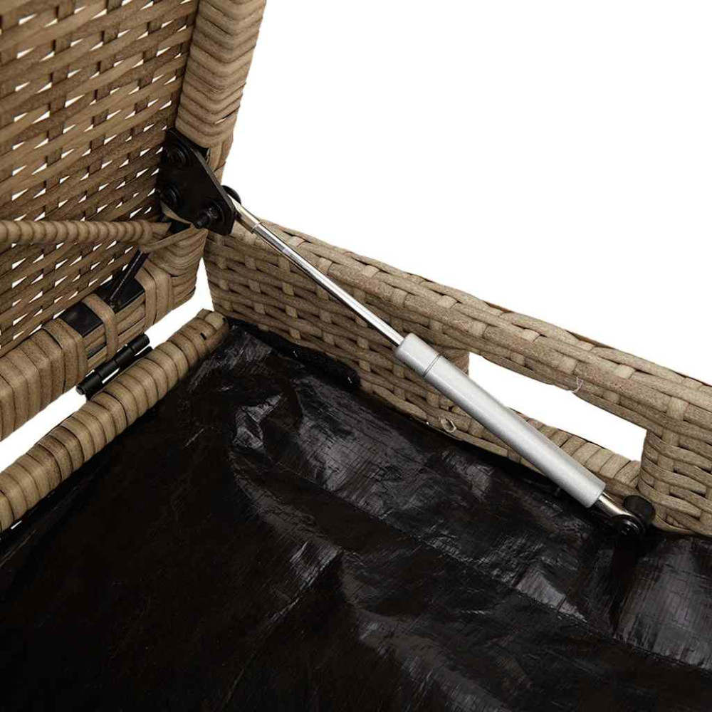Produktbild för Förvaringsbänk för utomhusbruk dyna beige 100 cm konstrotting