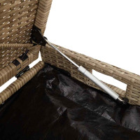 Produktbild för Förvaringsbänk för utomhusbruk dyna beige 100 cm konstrotting