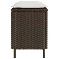 Produktbild för Trädgårdsbänk med dyna brun 110x30x40,5 cm konstrotting